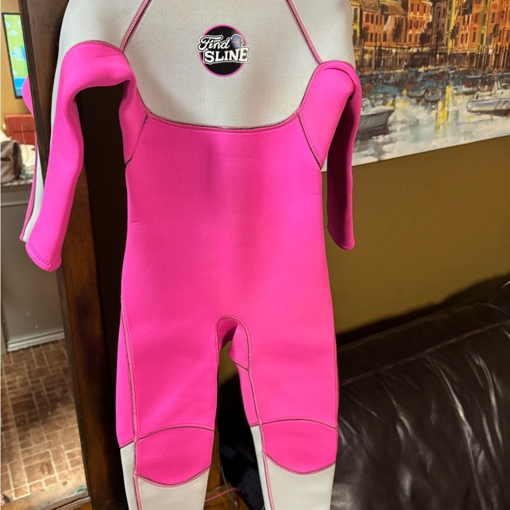 Tnd Line Pink and Gray Girl Wetsuit